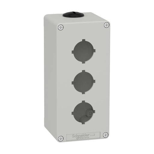 Schneider Electric - Gehäuse für Befehls- und Meldegeräte Leergehäuse XAP, Metall XAPD3603 grau, für 3x30mm