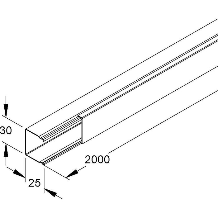 Niedax - Leitungsführungskanal LFK-Kanal LLK 26.030 Unterteil + Deckel − 2 Meter
