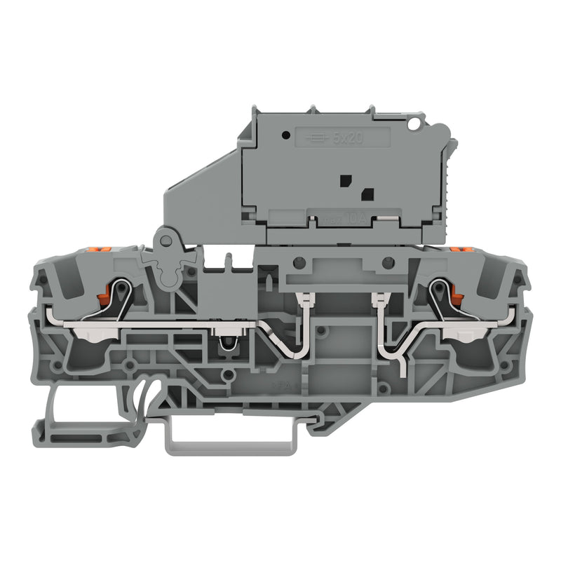 WAGO - Sicherungs-Reihenklemme 2-Leiter-Sicherungsklemme 2206-1611 5x20mm,grau − 25 Stück