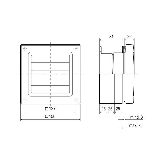 Maico - Zubehör/Ersatzteile für Ventilatoren Fenstereinbausatz FE 100/1 AP mit Verschlussklappe