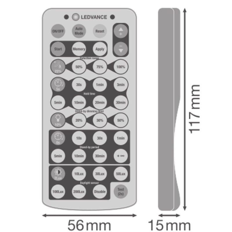 Ledvance - Elektrisches Zubehör/Ersatzteile für Leuchten Fernbedienung HBSENSORREM. CONTROL f. Sensor-Programm