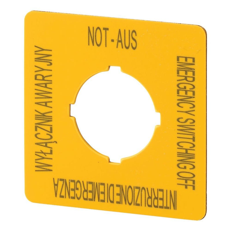 Eaton - Bezeichnungsschild für Befehlsgeräte Schild Not-Halt M22-XYK15 PL, EN, DE, IT