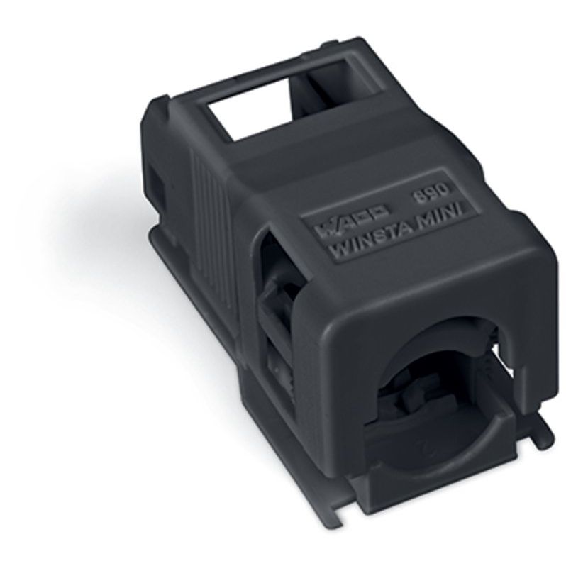 WAGO - Zubehör/Ersatzteile für steckbare Gebäudeinstallation Zugentlastungsgehäuse 890-502/342-000 Rastschelle,schwarz − 50 Stück