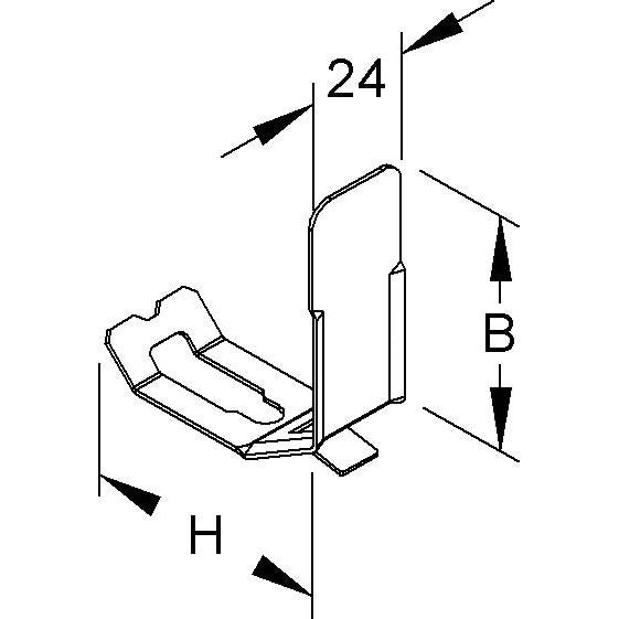 Niedax - Kabelhalteklammer für Leitungsführungskanal Kabelhalteklammer LHS 60.100 E2 − 1 Stück
