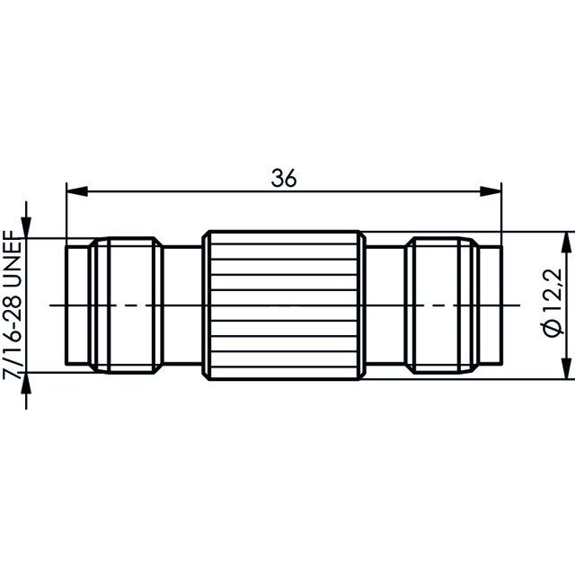 Telegärtner - Koax-Kupplung TNC-Kupplung (F-F) 100023833 Bu-Bu, 50 Ohm − 5 Stück
