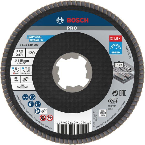 Bosch - Trenn-/Schleifscheibe PRO X571 2608619200 Fächerschleifscheibe