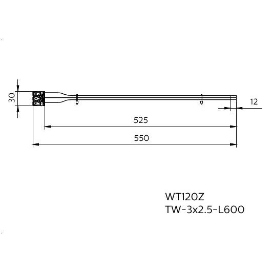 Philips Lighting - Elektrisches Zubehör/Ersatzteile für Leuchten Durchgangsverdrahtung WT120#75515499(VE10) DV 3x2.5 - L600
