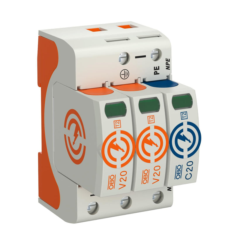 OBO Bettermann - Überspannungsableiter für Energietechnik/Stromversorgung CombiController V20 V20-2+NPE-280 zweipolig mit NPE