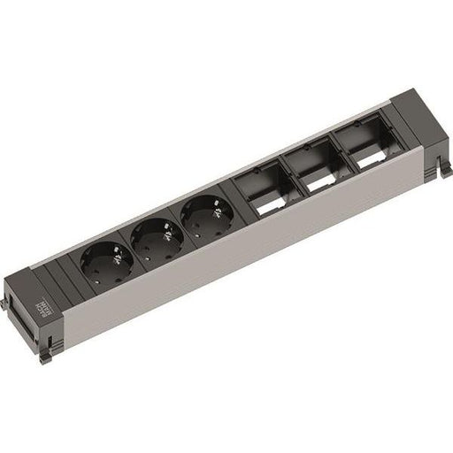 Bachmann - Mehrfachsteckdose Steckdoseneinheit 916.007 schwarz,alu,6-fach