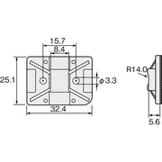 HellermannTyton - Befestigungssockel und -element für Kabelbinder Klebesockel TY8G1S-W-C1 − 100 Stück