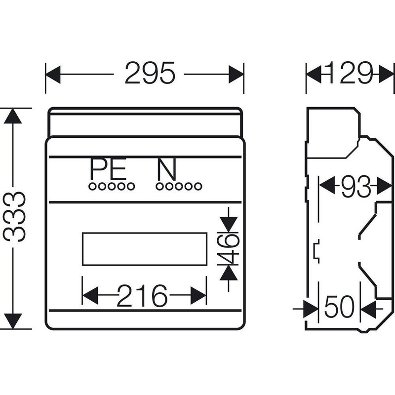 Hensel - Installationskleinverteiler KV 90-Automatengehäuse KV 9112 M 12TE IP65 metr.Vorpr