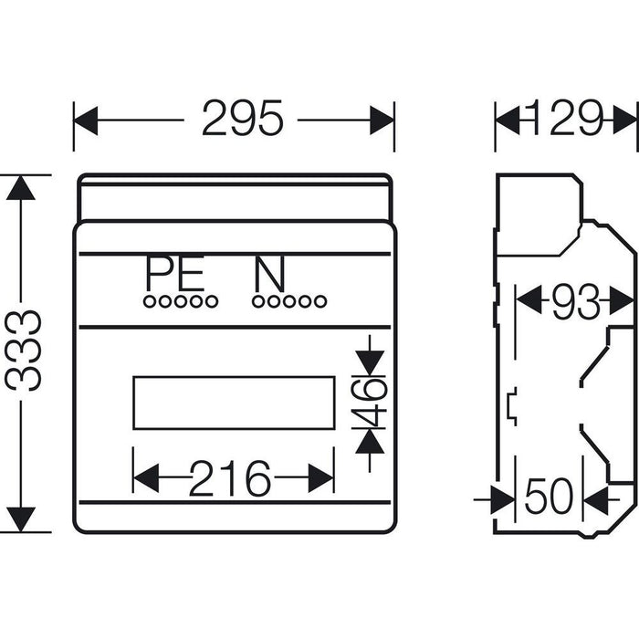 Hensel - Installationskleinverteiler KV 90-Automatengehäuse KV 9112 M 12TE IP65 metr.Vorpr − 1 Stück
