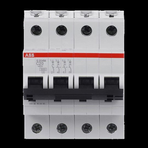 ABB Stotz S&J - Leitungsschutzschalter Sicherungsautomat S204M-C20 10kA 20A C 4p