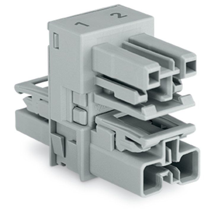 WAGO - Kompaktverteiler für steckbare Gebäudeinstallation h-Verteiler 2-polig 770-1658 Kod. B,grau − 50 Stück