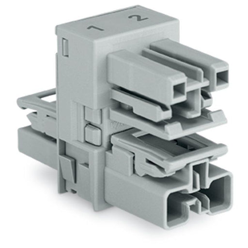 WAGO - Kompaktverteiler für steckbare Gebäudeinstallation h-Verteiler 2-polig 770-1658 Kod. B,grau − 50 Stück