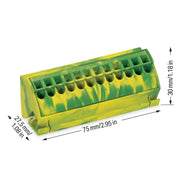 WAGO - Sammelschienenklemme PE-Sammelschienenblock 812-100 4qmm gn-ge − 10 Stück