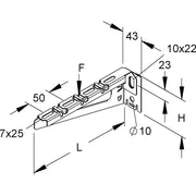 Niedax - Ausleger für Kabeltragsystem Hängestiel+Wandausleger KTAC 100 S 77x118mm Stahl vz