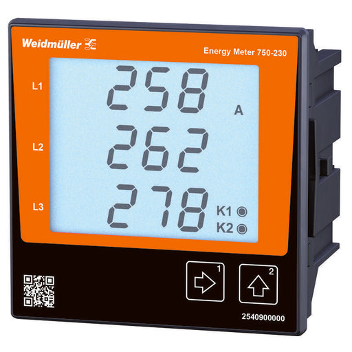 Weidmüller - Kombimessgerät Messgerät Modbus RTU/TCP ENERGY METER 750-230 IP 480V