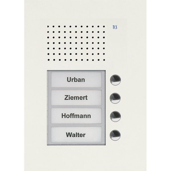 TCS Tür Control - Türstation für Türkommunikation Audio Außenstation PUK 4 PUK04/1-WS Tasten 1spaltig UP w