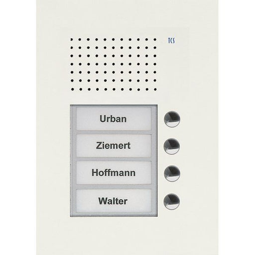 TCS Tür Control - Türstation für Türkommunikation Audio Außenstation PUK 4 PUK04/1-WS Tasten 1spaltig UP w