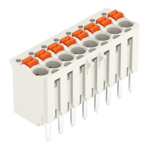 WAGO - Leiterplattensteckverbinder 1-Leiter-THT-Federleiste 2091-1178 CAGE CLAMP,lichtgrau − 100 Stück
