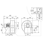 Maico - Ventilator für Rohreinbau Radialgebläse GRK 16/2 D 3-Phasenmotor, 2 Pol