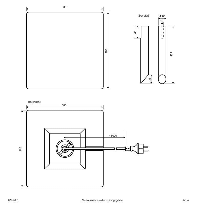EVN Lichttechnik - Wegeleuchte Gartenleuchte KAQ3001 E27 IP55 30cm ws