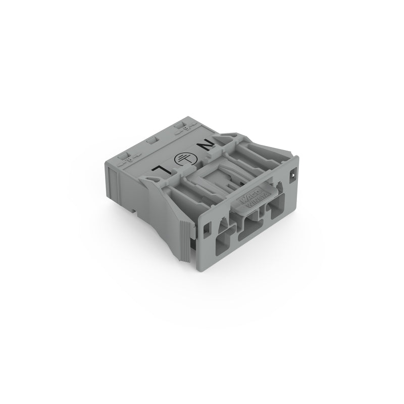 WAGO - Geräteanschluss für steckbare Gebäudeinstallation Snap-In-Stecker 770-753/060-000 3-polig,Kod. B,grau − 100 Stück