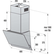 Gorenje - Dunstabzugshaube Kaminhaube kopffrei W6TB 60cm,sw