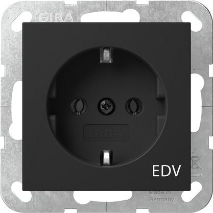 Gira - Steckdose Aufdruck EDV 4458005 Schwarz