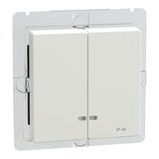 Merten - Abdeckung/Bedienelement für Installationsschalterprogramme Doppelwippe pws/gl MEG3424-0319 Kontrollfenster IP44
