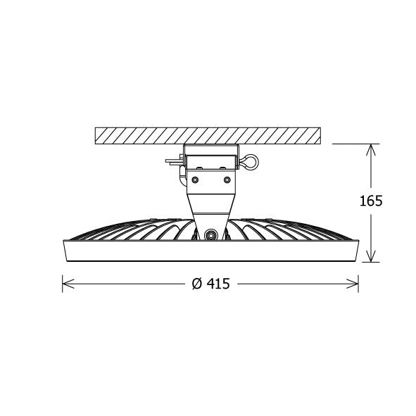 LTS Licht&Leuchten - Decken-/Wandleuchte LED-Hallenleuchte FLCA-A 415.135.40 si 4000K 100°silber  − 1 Stück