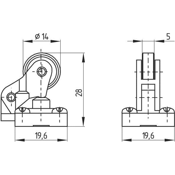 Schmersal - Einzelpositionsschalter Rollenschalter T1R 236-20Z-M20
