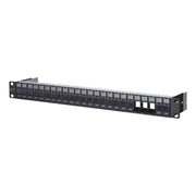 Metz Connect - Patchpanel Kupfer 19 Zoll Modulträger 1HE 130A20-BK-E 24 Port schwarz