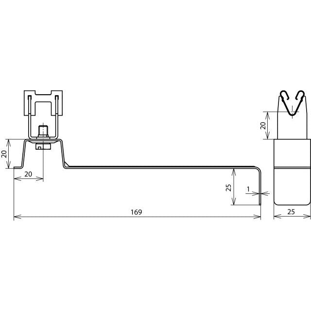 DEHN - Dachleitungshalter für Blitzschutz Dachleitungshalter DLHDG8H20L169WSV2A DEHNgrip NIRO