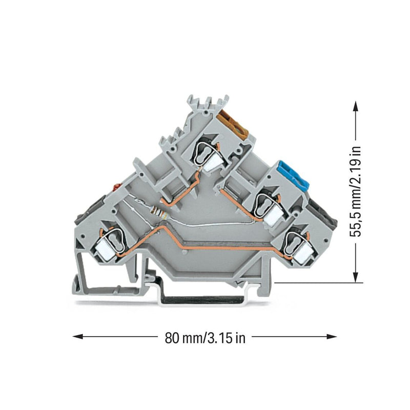 WAGO - Initiator/Aktor-Reihenklemme Initiatorenklemme 280-560/281-434 0,08-2,5mmq rot − 50 Stück