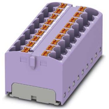 Phoenix Contact - Durchgangs-Reihenklemme Verteilerblock PTFIX 18X4 VT 18p, 0,2-6qmm viol. − 8 Stück