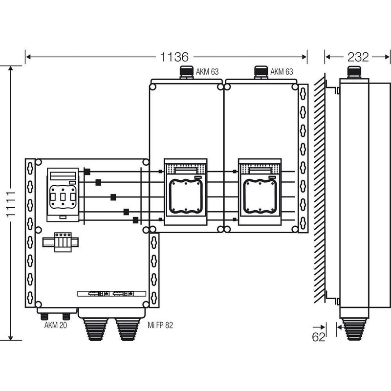 Hensel - Sicherungslasttrennschalter mit Gehäuse Verteiler 2x3xNH 1 Mi AS 9252 S 250A 5-pol.Sch.400A