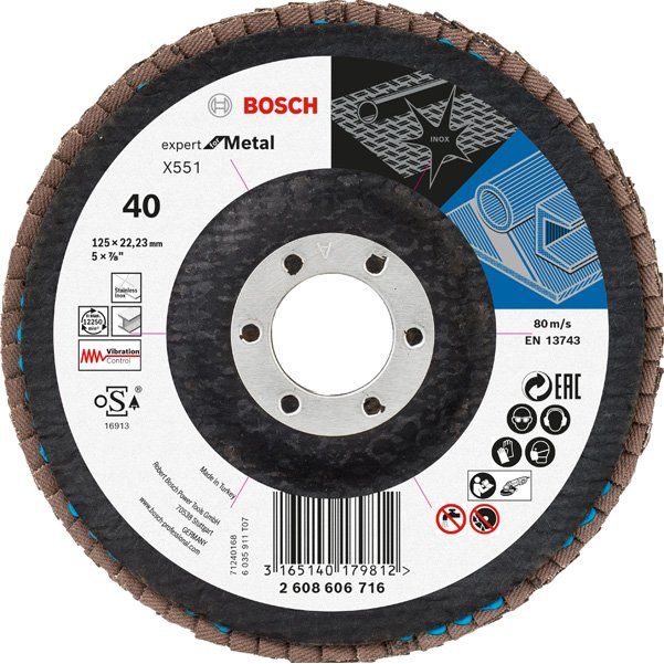 Bosch - Trenn-/Schleifscheibe Fächerschleifscheibe X551 2608606716 Expert for Metal