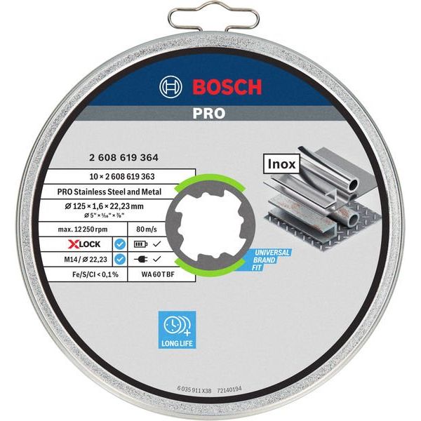 Bosch - Trenn-/Schleifscheibe PRO Stainless Steel and 2608619364 Metal X-Lock