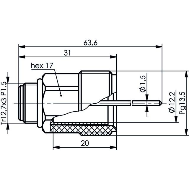 Telegärtner - Koax-Steckverbinder PH-Elektrodensteckkopf sw 100024949 Industrieausführung − 10 Stück