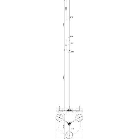 DEHN - Fangeinrichtung für Blitzschutz Fangstange FS D40 22 16 #105550 105500ALDBS KB STTZN