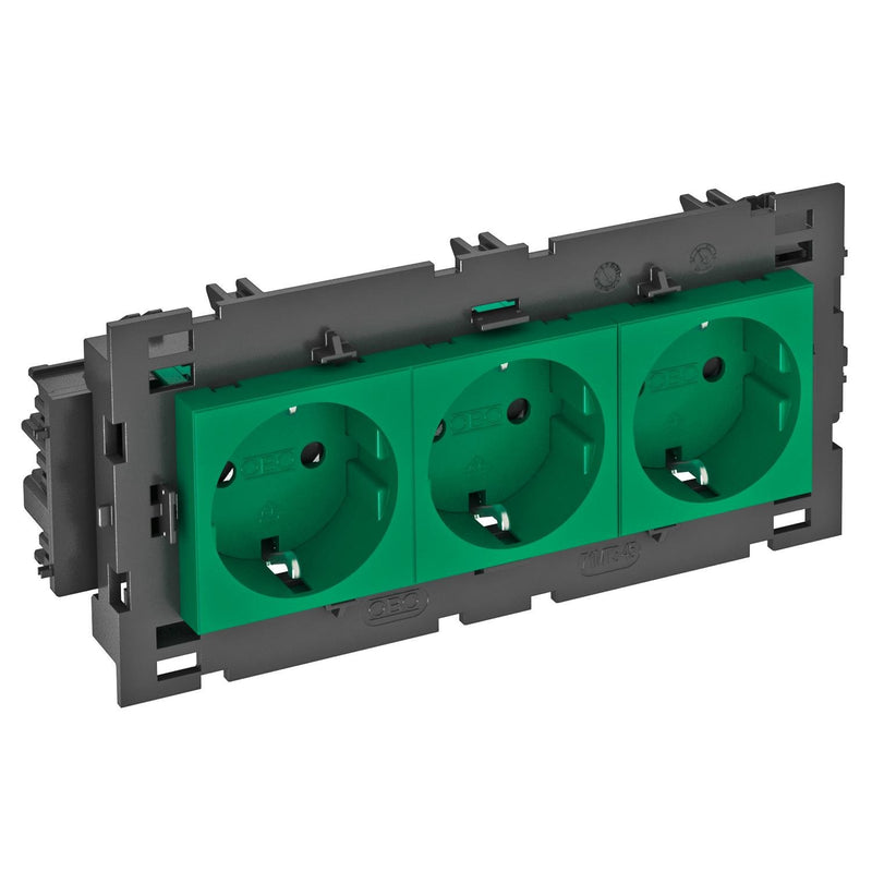 OBO Bettermann - Steckdose 0 Grad, 3-fach STD-D0C8 MZGN3 250V,10/16A,Schutzk