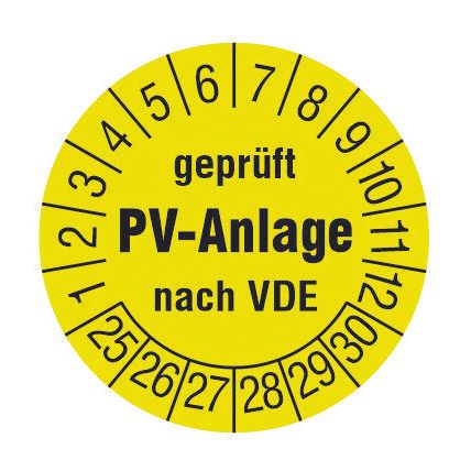 Cimco Werkzeuge - Warn-/Hinweisschild PV-Prüfplakette 182676 2025-2030