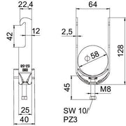 OBO Bettermann - Bügelschelle BS-W1-K-58 ALU 52-58mm − 50 Stück