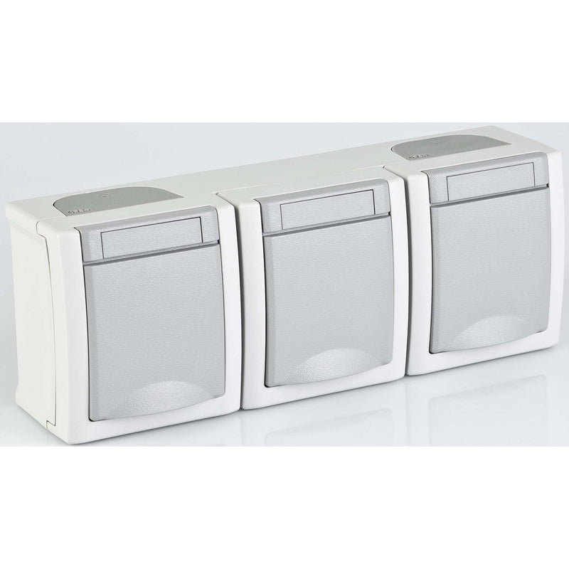 Panasonic - Steckdose 3-fach 90591498-DE waager. FR-AP IP54