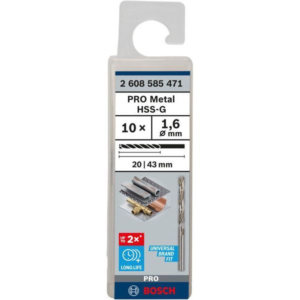 Bosch - Bohrer PRO Metal HSS-G 2608585471 Spiralbohrer 1,6 x