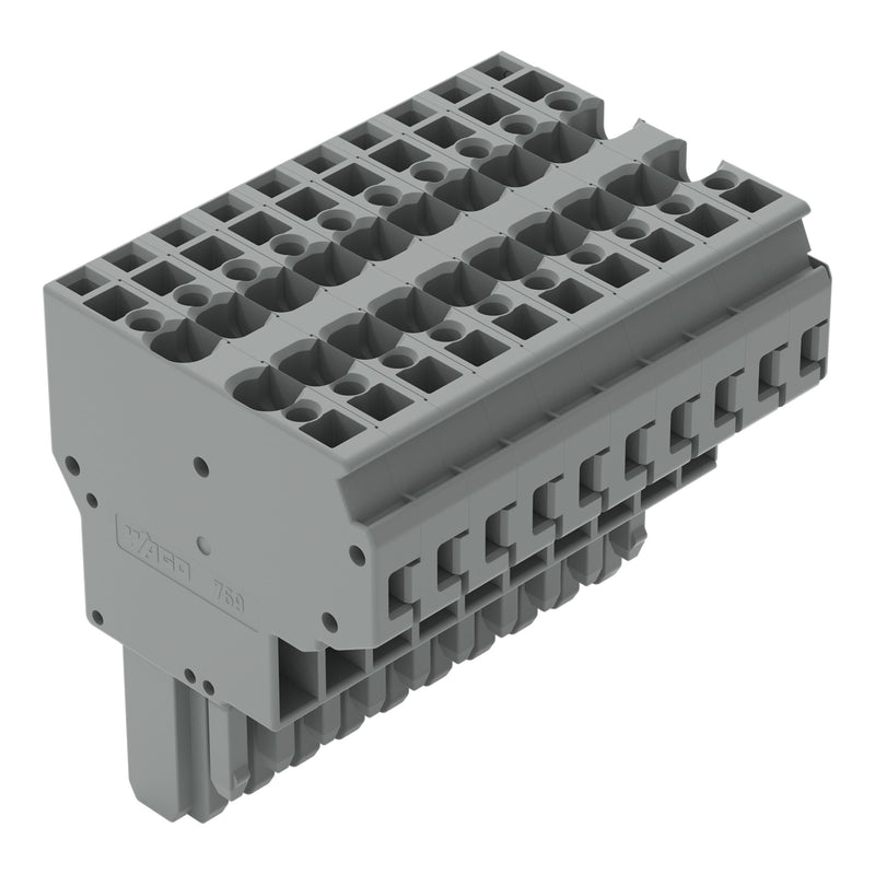 WAGO - Ein- und mehrpolige Klemmenleiste 2-Leiter-Federleiste 769-130 CAGECLAMP,4mm²,gr − 10 Stück