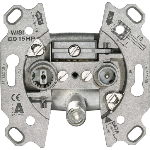 Wisi - Antennensteckdose Durchgangsdose, 14 dB DD15 HP 3-Loch, KDG zert. − 1 Stück by Wisi
