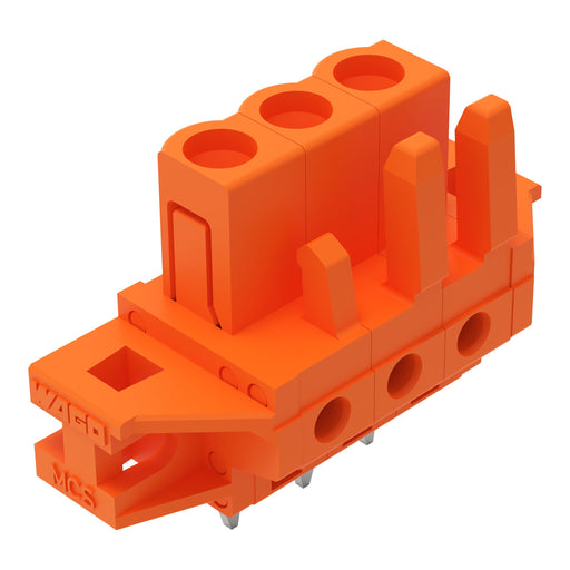 WAGO - Leiterplattensteckverbinder THT-Federleiste gerade 232-163/031-000 Maß 5,08mm,orange − 50 Stück
